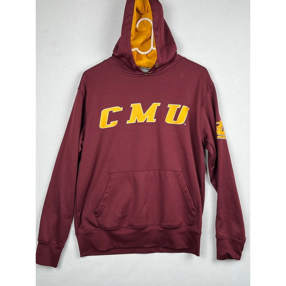 Stadium Athletics CMU Central Michigan University Hoodie Maroon Gold Size L
